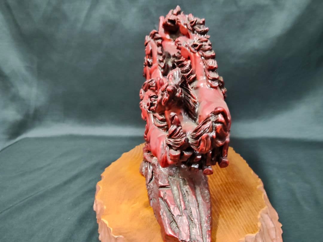 重さ6.4kg】馬 置物 八馬 疾走馬 金属製 縁起物 オブジェ