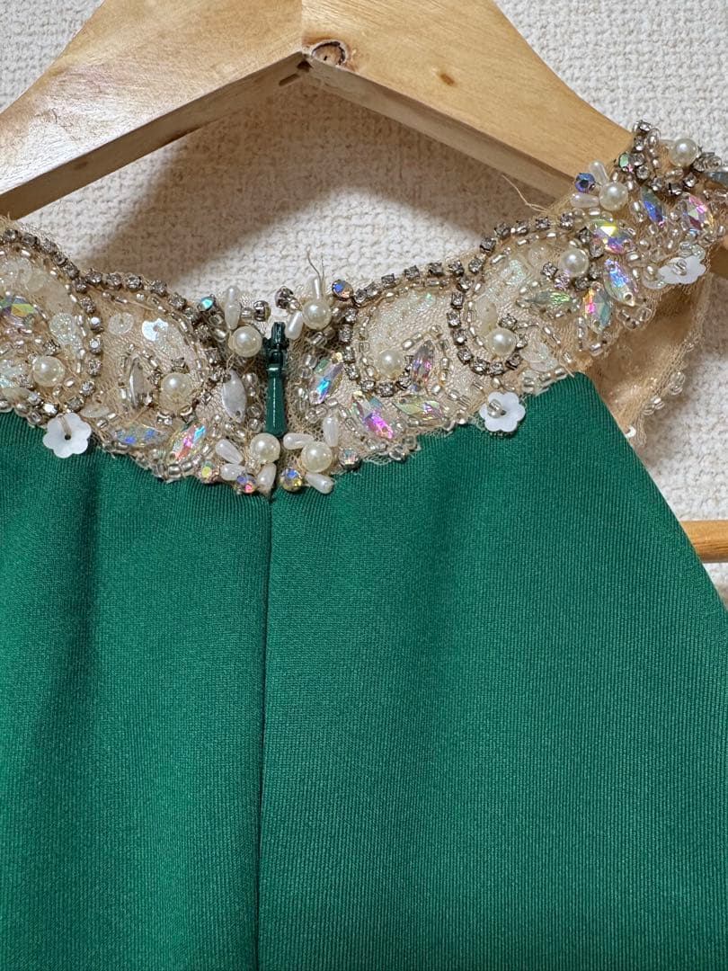 エンジェルアール ビジュー ホルター タイト キャバドレス グリーン 緑