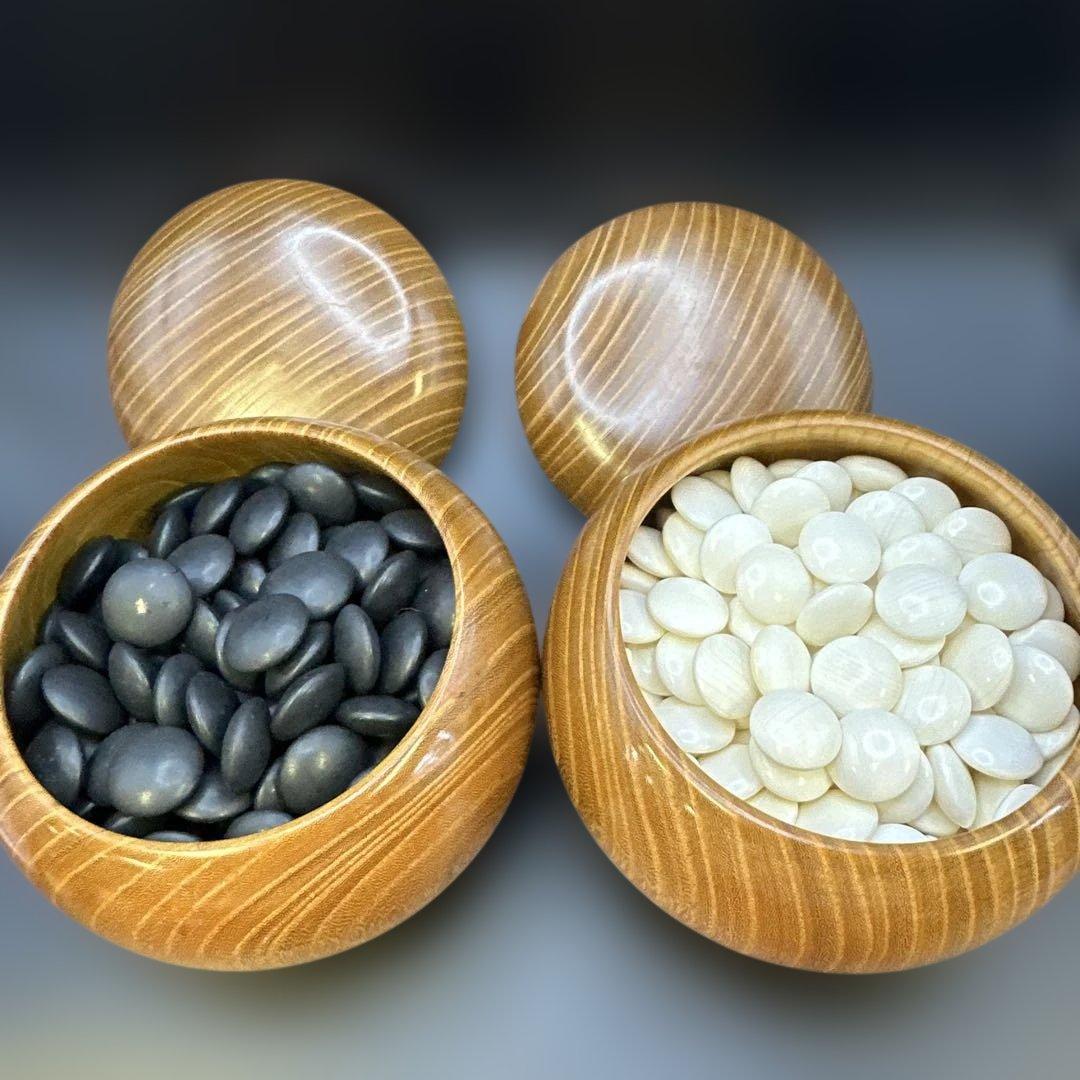 棋子，【碁石セット】囲碁 蛤 貝 木製 趣味 遊び　木箱入り