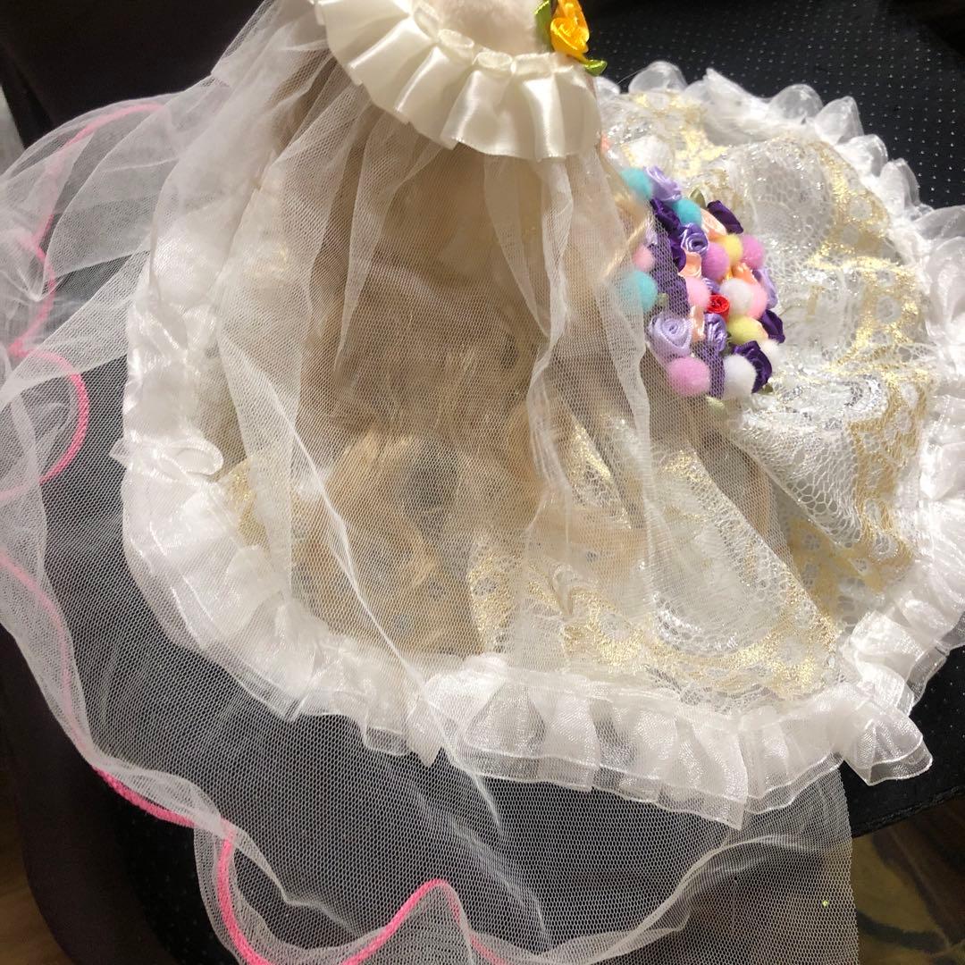 美しいウェディングドレスを着たハローキティ