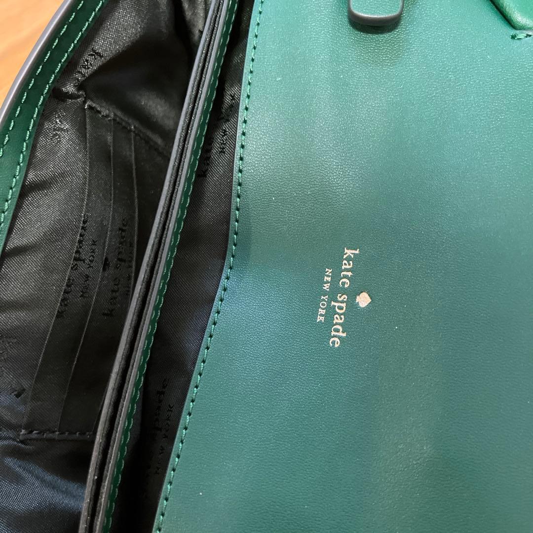 kate spade リボンデザイン ショルダーバッグ 緑