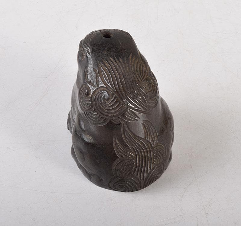 中国　書道具　古銅　獅子　水滴　M　R5005