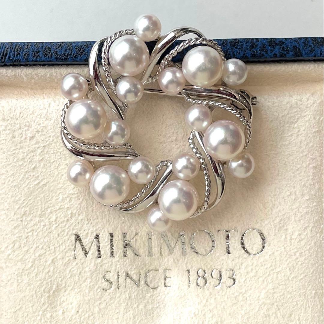 希少大粒入学式や卒業式にもオススメミキモトパールブローチK14パール