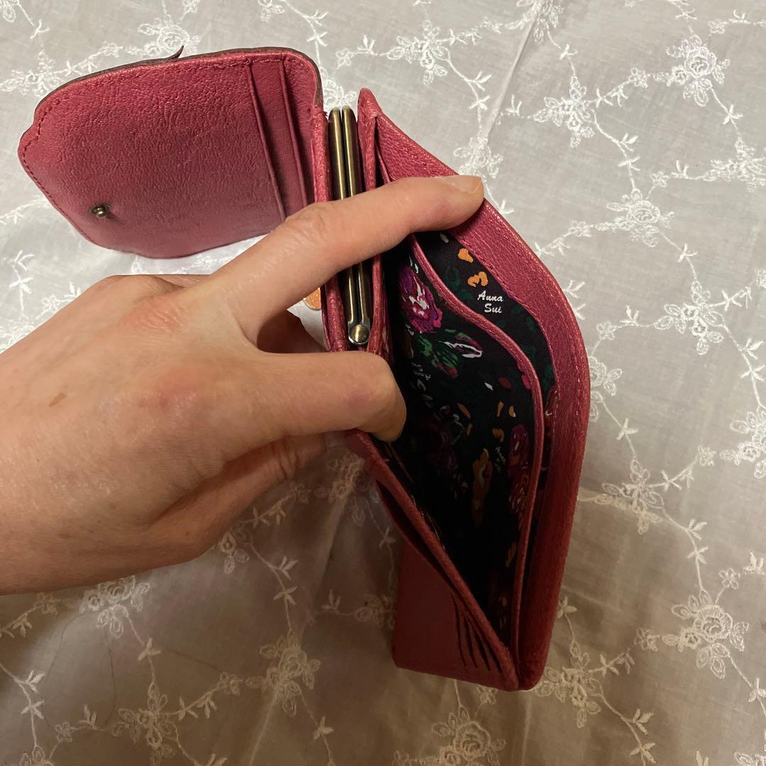 ANNA SUI 財布 三つ折り ローズウッド 薔薇 バラ ピンク - メルカリ