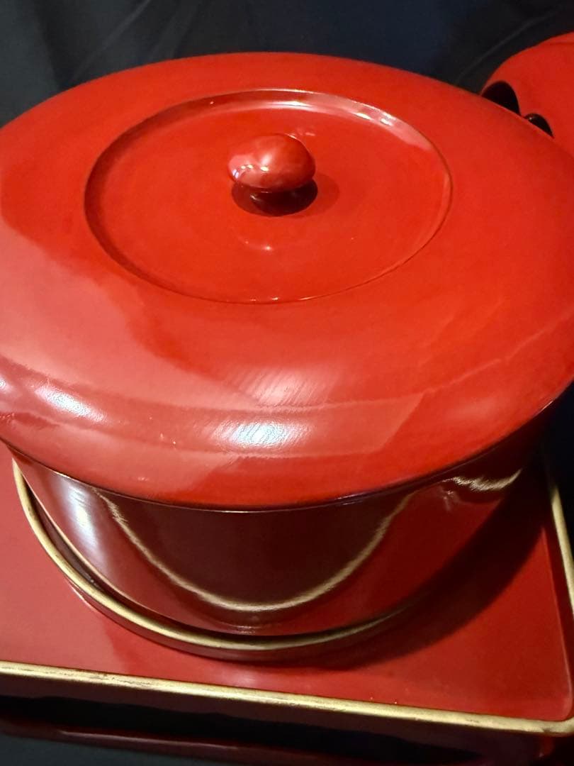 御膳セット　和尚膳　漆塗り　木製　食器　金縁　13点