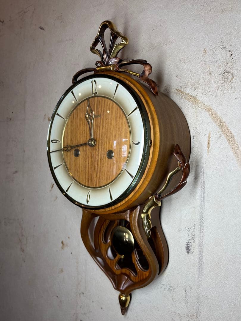 ユンハンス　ミニ！　柱時計　古時計　振り子　ゼンマイ　ボンボン　レトロ　精工舎