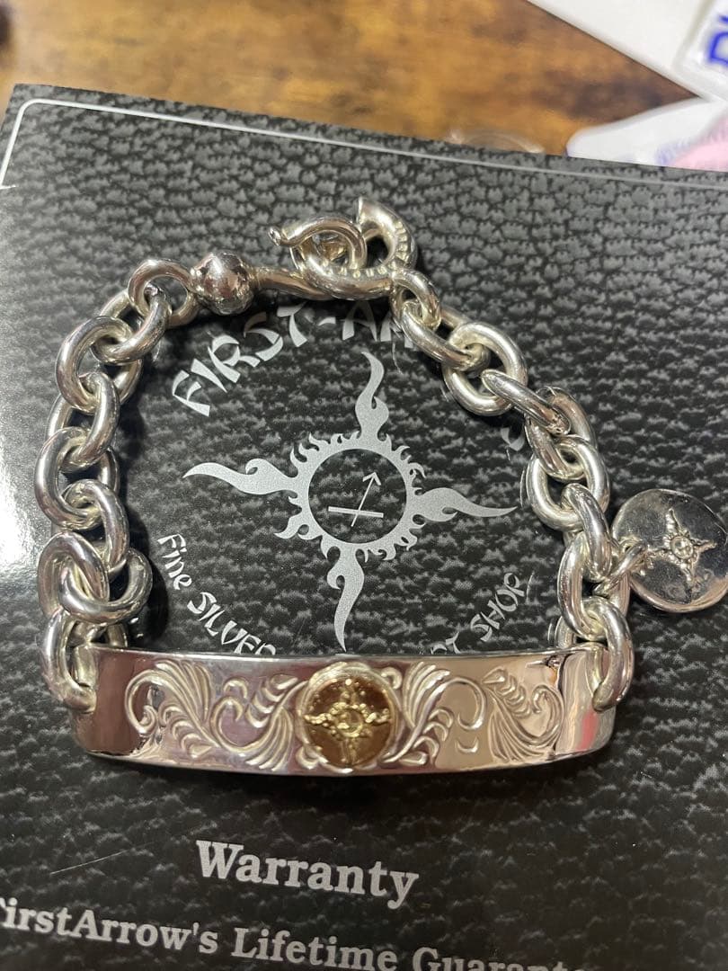 貴重　豪華　ファーストアローズ　チェーン　プレート　k18 ブレスレット 極太