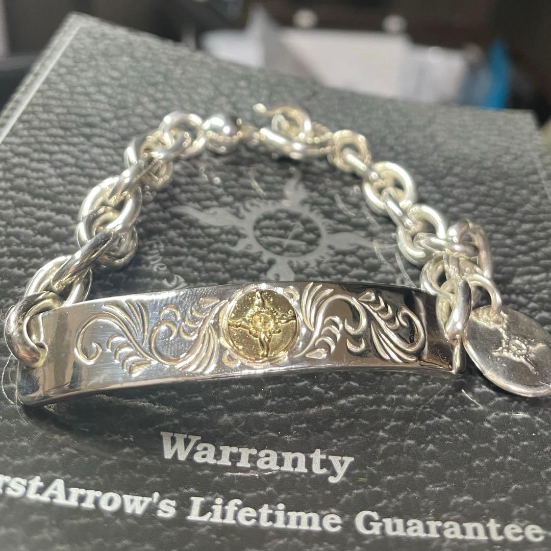 貴重　豪華　ファーストアローズ　チェーン　プレート　k18 ブレスレット 極太