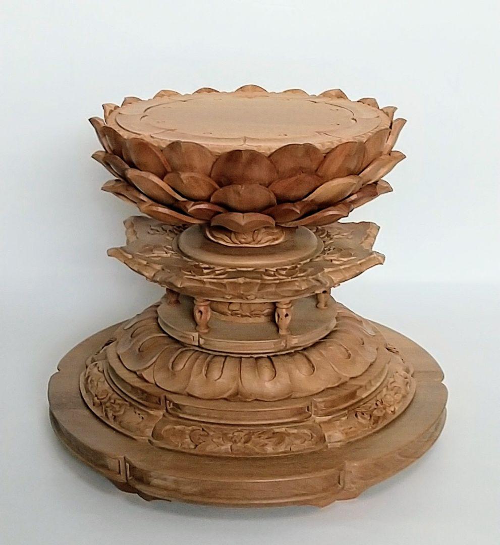 円台座のみ 坐像用#489 ◆白檀 木彫 仏像付属品 円台座のみ 坐像用#489 ◇白檀 木彫 仏像付属品 円台座のみ 坐像用#489