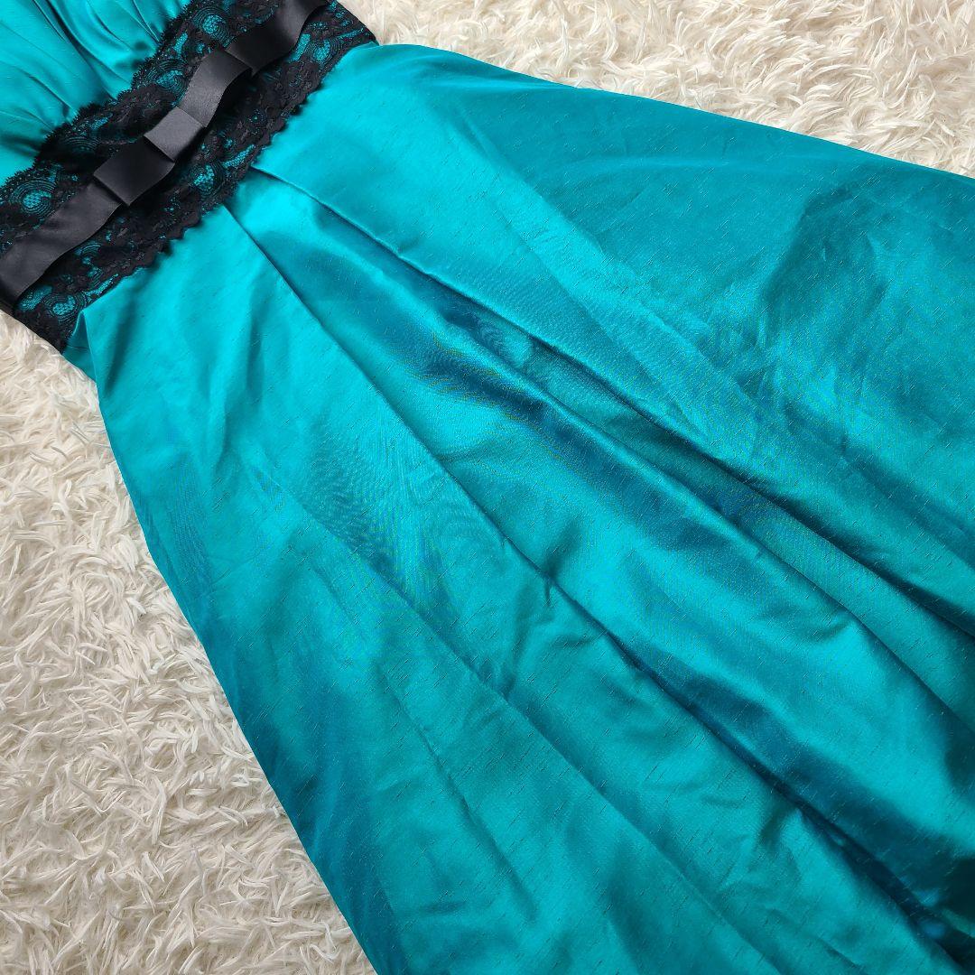 ✨️美品・希少✨️AIMER ドレス ロング チュール レース エメラルド M