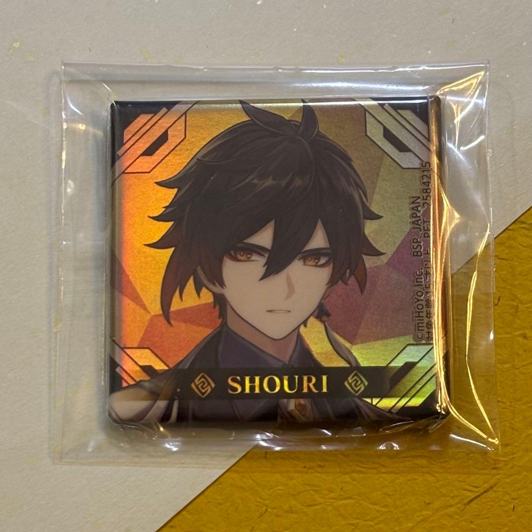 原神鍾離ホログラムスクエア缶バッジ