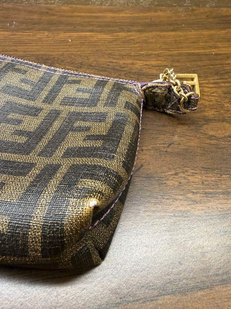 Fendi ダークブラウン グレー ハンドバッグ