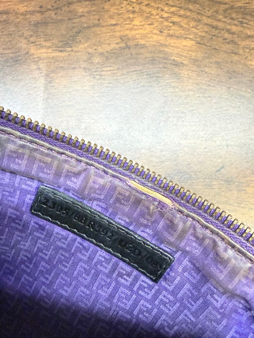 Fendi ダークブラウン グレー ハンドバッグ