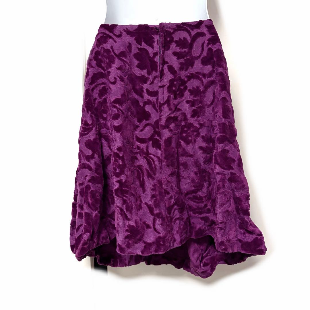 COMME des GARCONS コムデギャルソン　変形スカート　ベロア　花柄