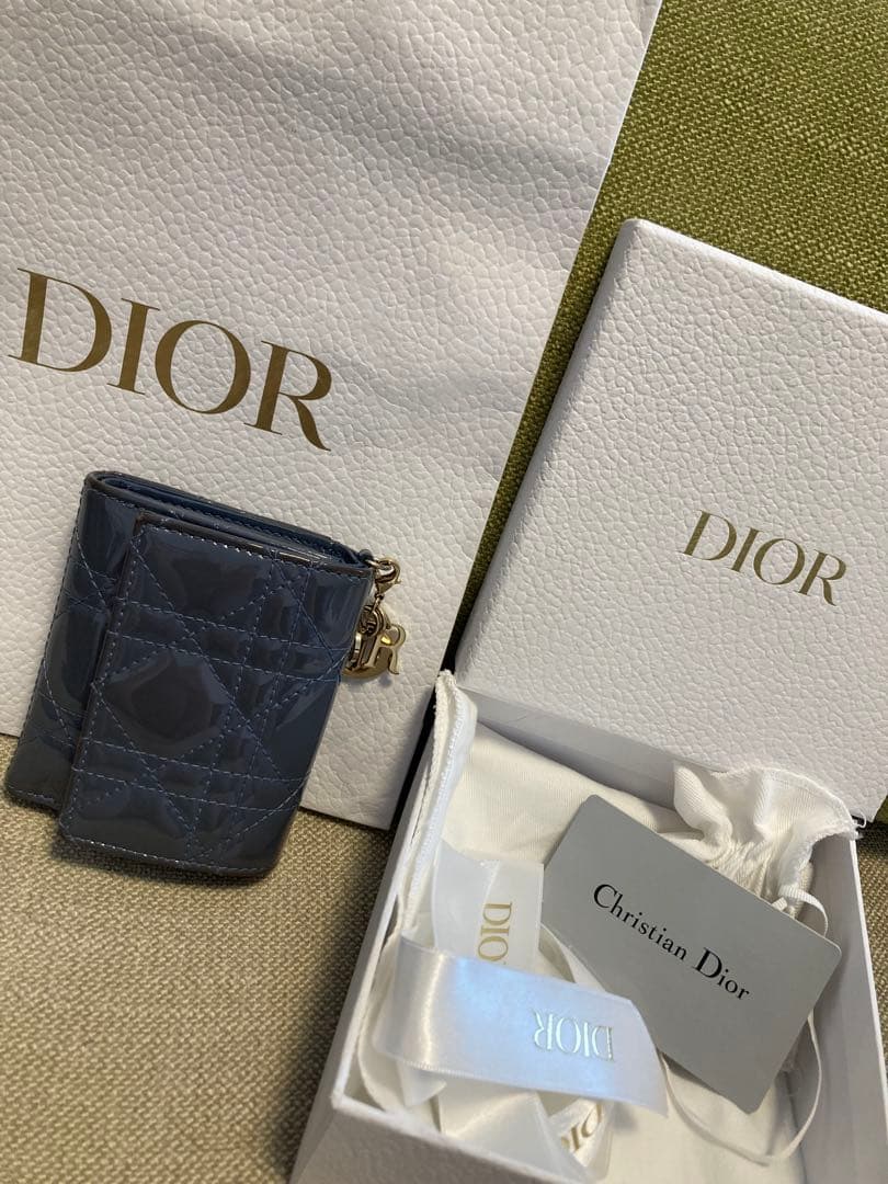 Dior ブルー 三つ折り財布 Christian Dior（クリスチャン・ディオール） 中古 ディオール 三折