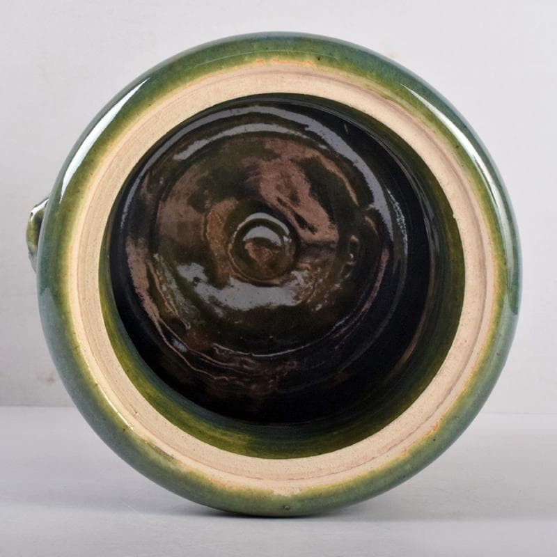 北大路魯山人作 青織部 木槌水指 黒田陶々庵極め箱 D R8875B