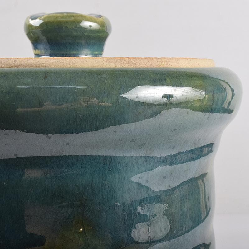 北大路魯山人作 青織部 木槌水指 黒田陶々庵極め箱 D R8875B