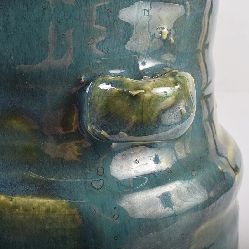 北大路魯山人作 青織部 木槌水指 黒田陶々庵極め箱 D R8875B