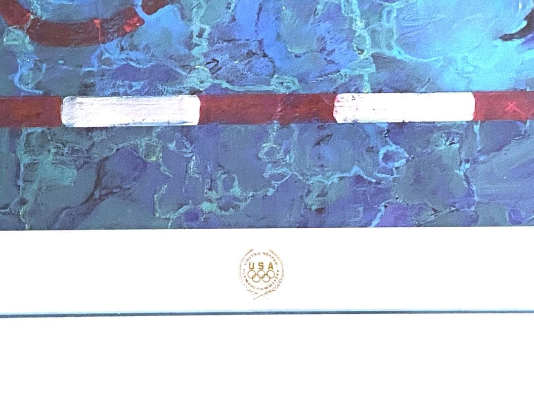 【美品】ロバート・ハインデル★Olympic Swimmer★リトグラフ★額装