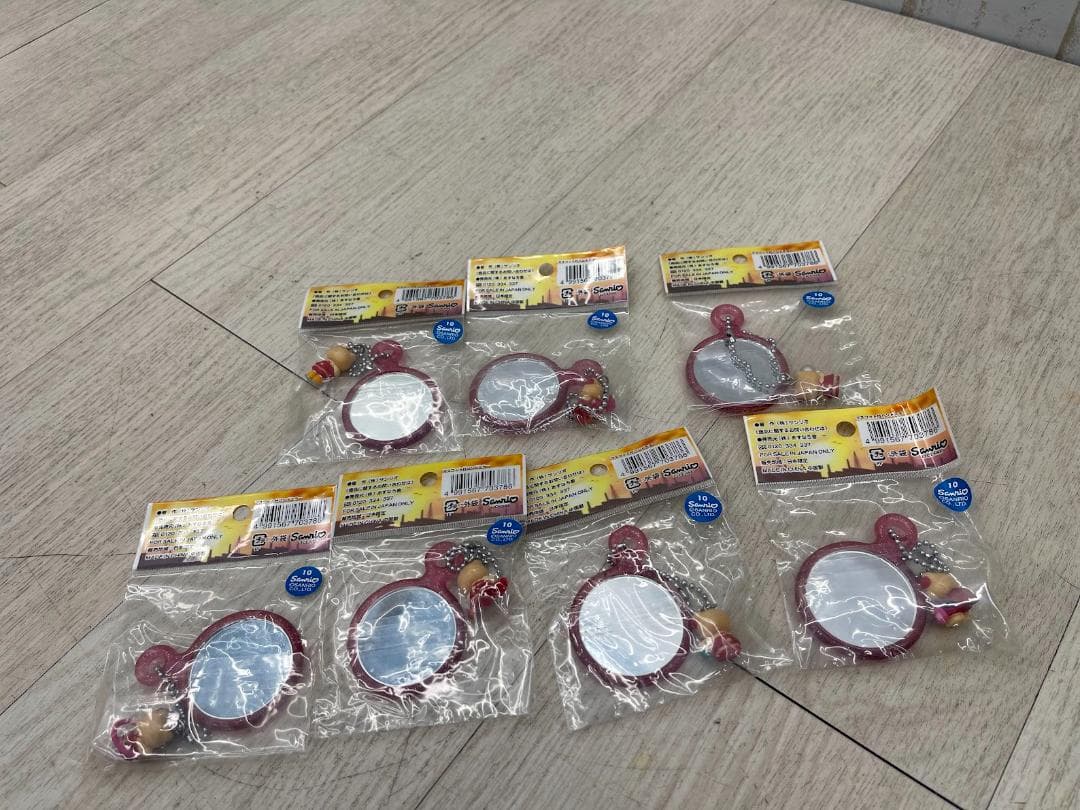 希少 当時物 ハローキティ 夕焼け マスコット付きハンドミラー 7種 03年