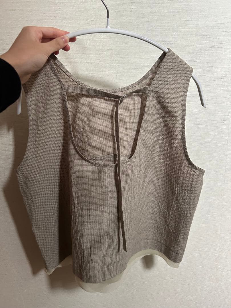 トップス anuke Backopen Check Tops