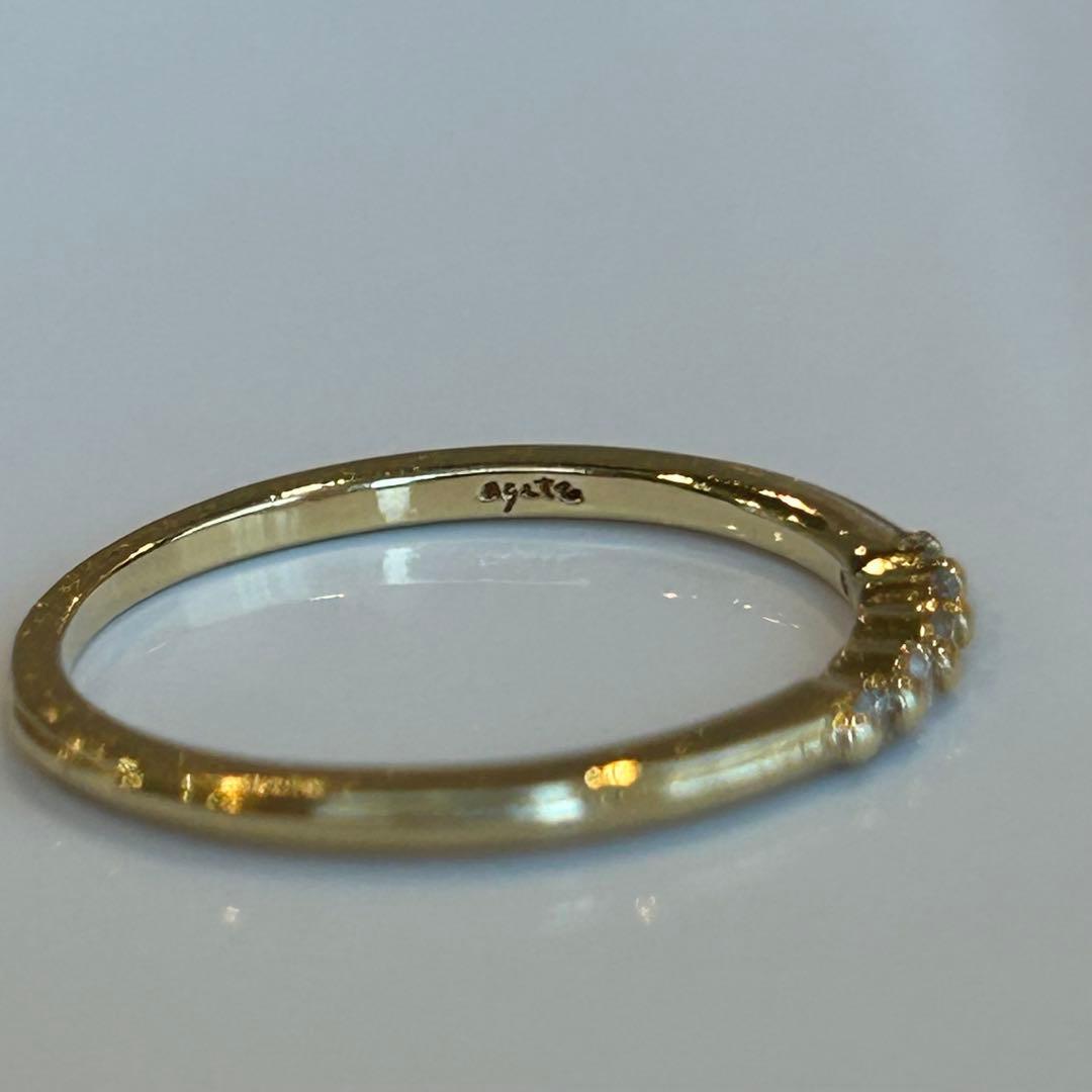 アガット　agete K18 ダイヤモンド　リング　5石　指輪　18金