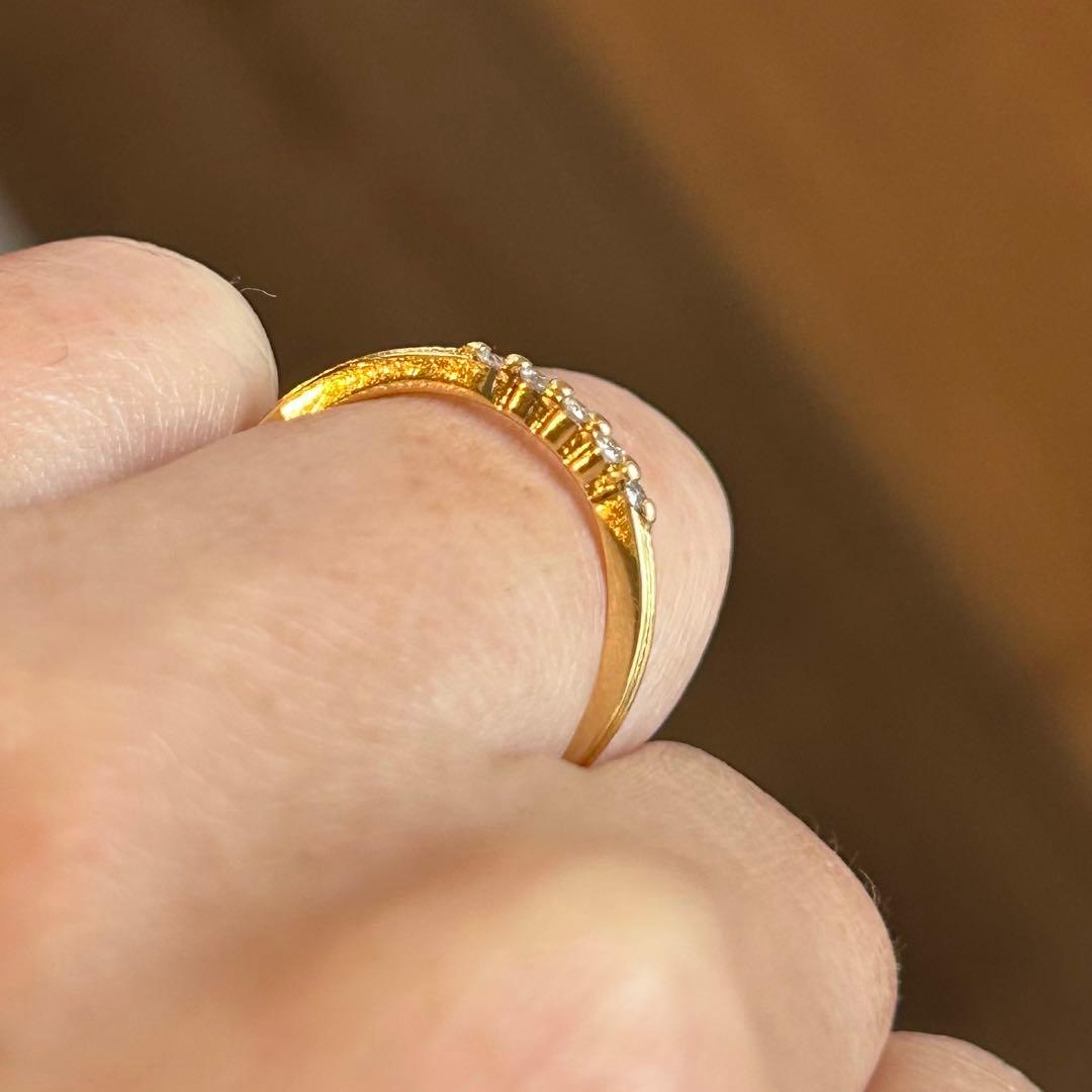 アガット　agete K18 ダイヤモンド　リング　5石　指輪　18金