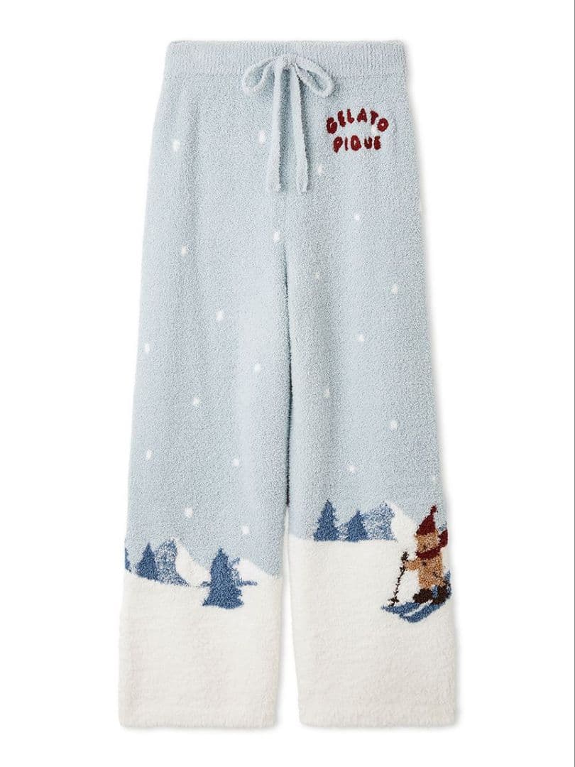新品タグ付✨ジェラートピケ【HOLIDAY】スキーベアジャガードロングパンツ