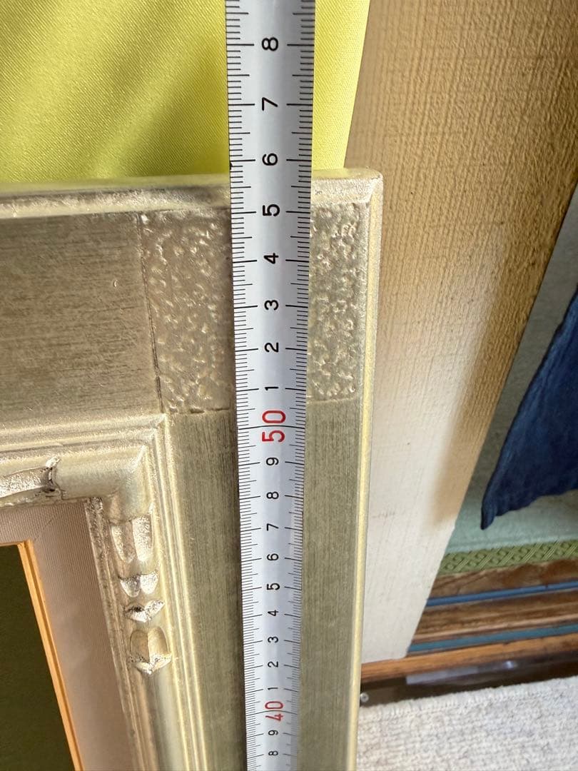 F8サイズ　平桃角紋(銀)シルバー装飾額縁 ほぼ未使用美品　1/9 送料込み