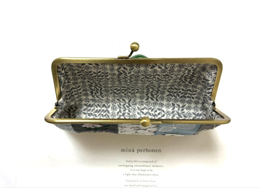 ブレット⚮ミナペルホネン パッチワーク がま口ポーチ