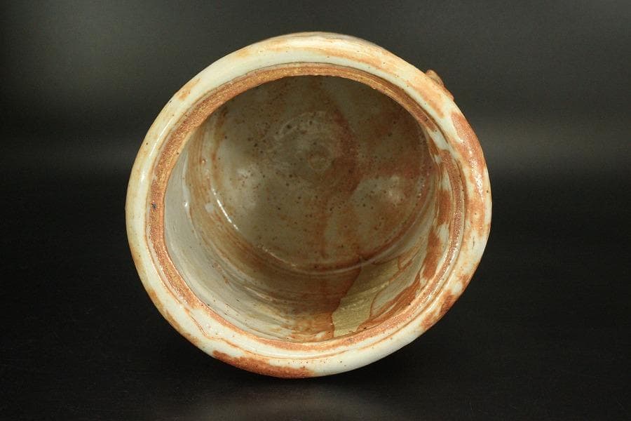 茶道具 紅志野 耳付 水指 芳作 美品(LC845)