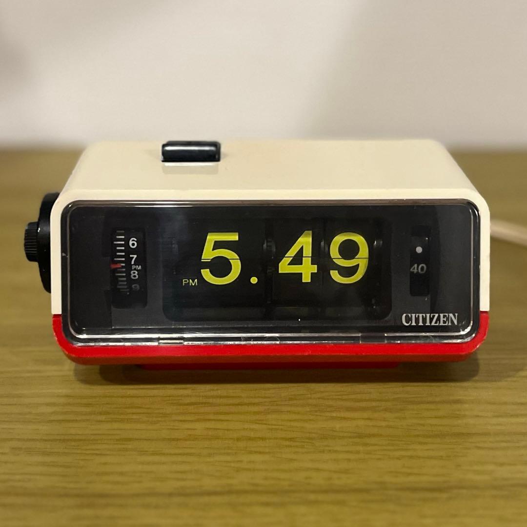 メンテ済・動作正常】CITIZEN パタパタ時計 ハイリーフ・カーチス赤白