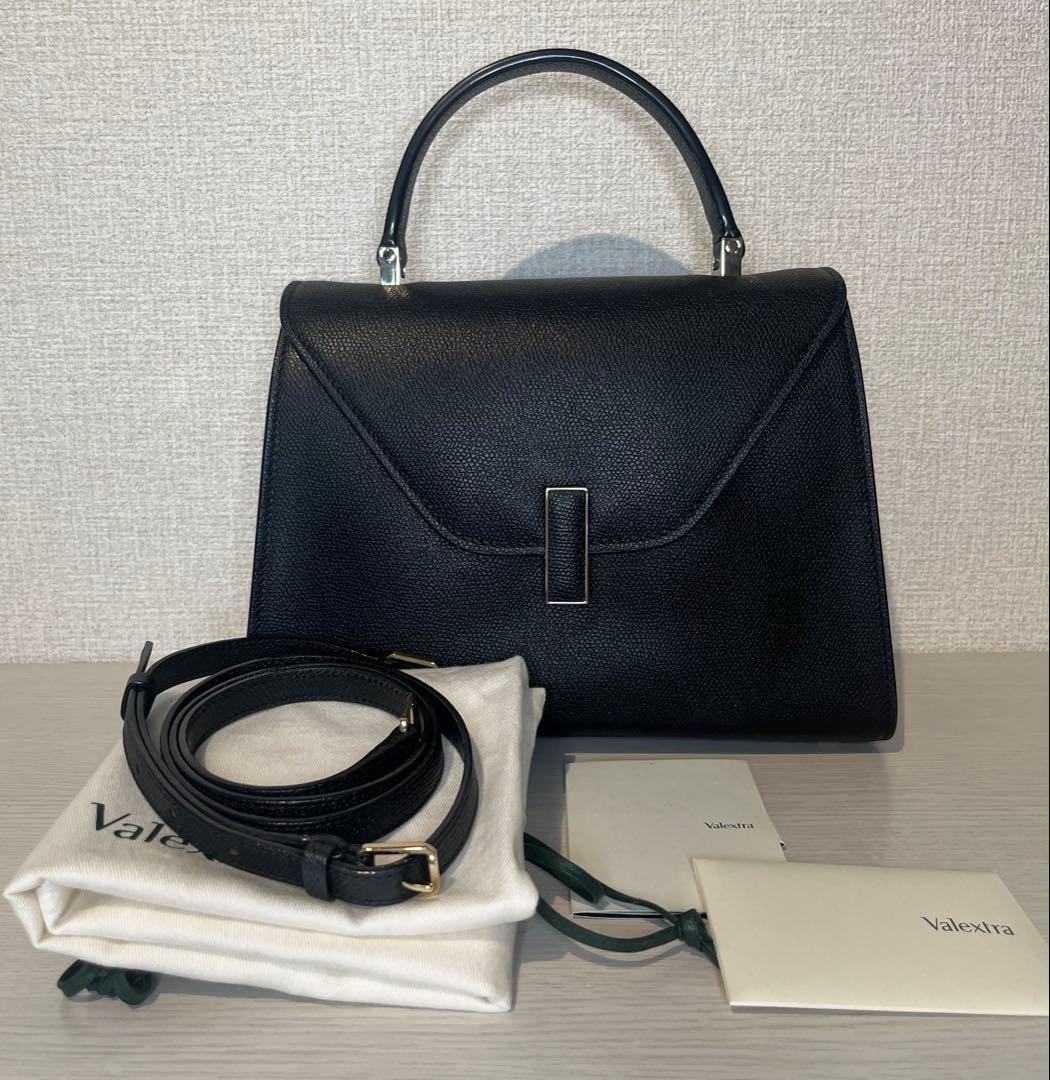 こそ★【ほぼ未使用】valextra イジィデ ミディアム ブラック