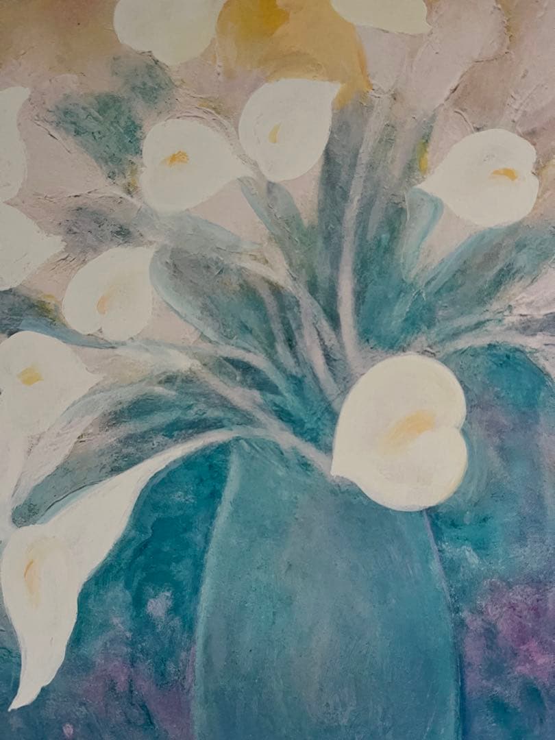 新品額入ジクレー 限定版画 直筆サイン、ED、証明書有 ジニー・キム 白い花