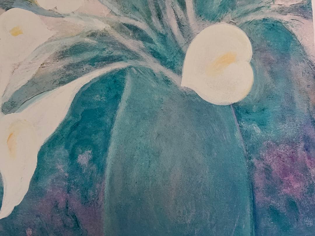 新品額入ジクレー 限定版画 直筆サイン、ED、証明書有 ジニー・キム 白い花