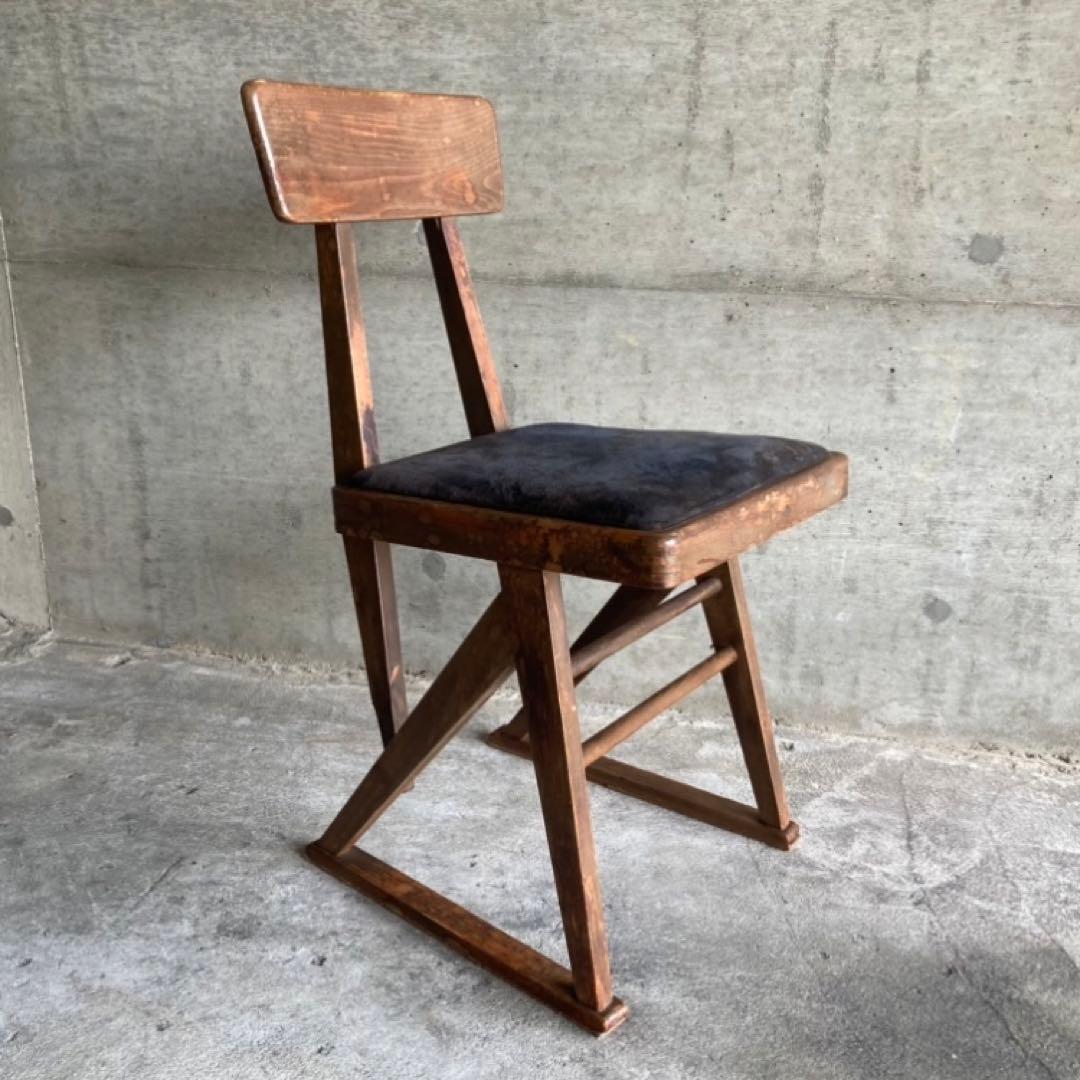 アンティーク/オールドマルニ/MARUNI/レトロ/ウッドチェア/デルタチェア