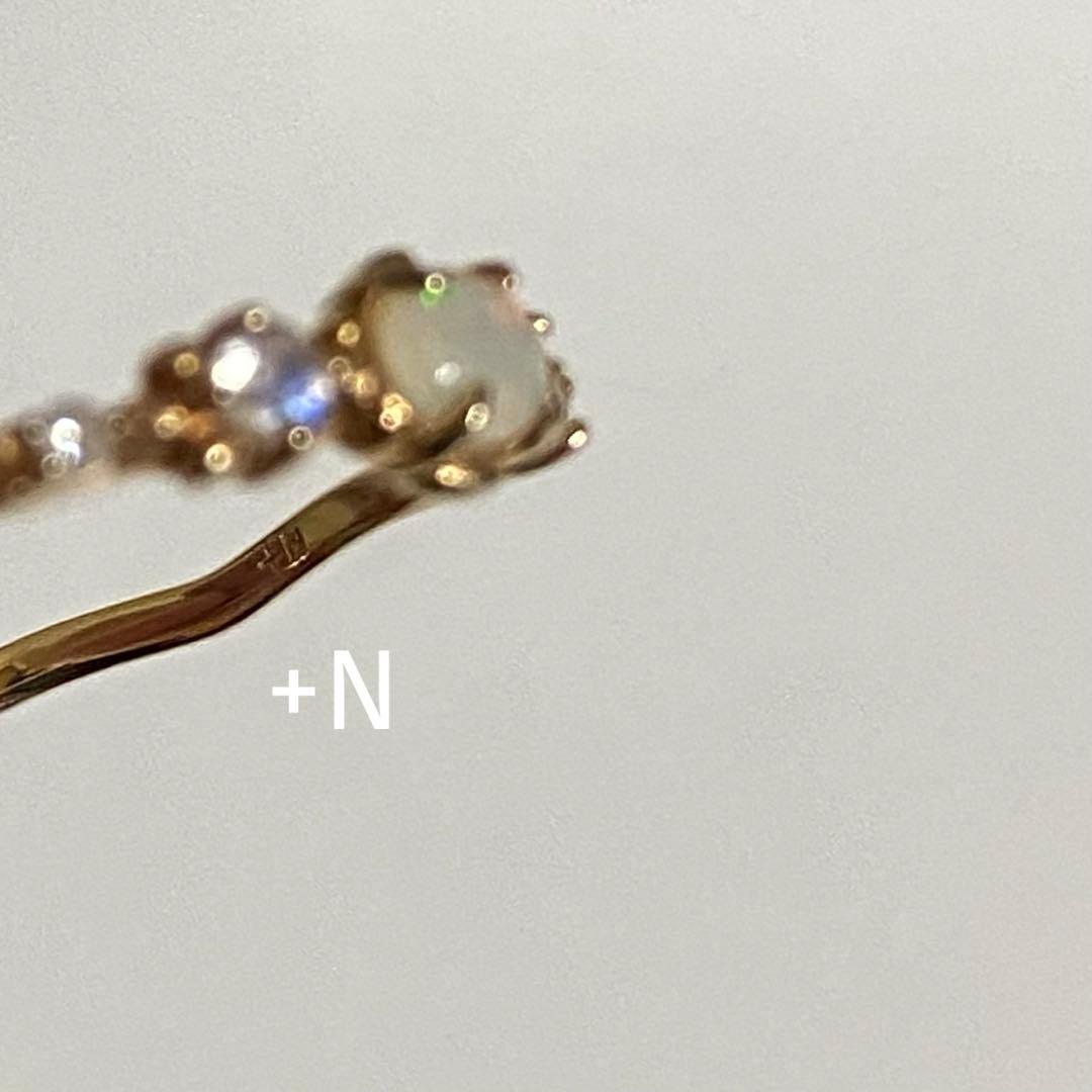 NOJESS K10 オパール ラブラドライト ダイヤ 0.13ct リング