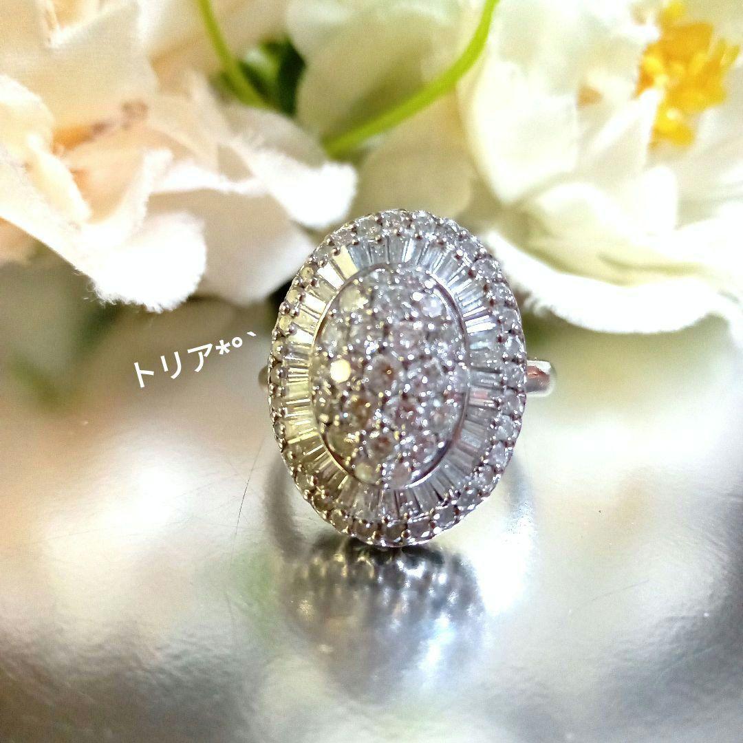 ダイヤモンドリングPt900＊約11.5号約10.3g＊2種カットダイヤ美品