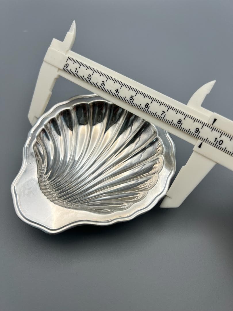 日出島 銀製 刻印 シルバートレイ バターナイフ シェル型トレイ 総重量