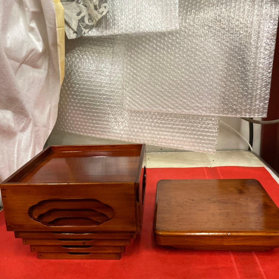 茶道具　煎茶道具　漆器　五段階　重箱　懐石膳　会席膳