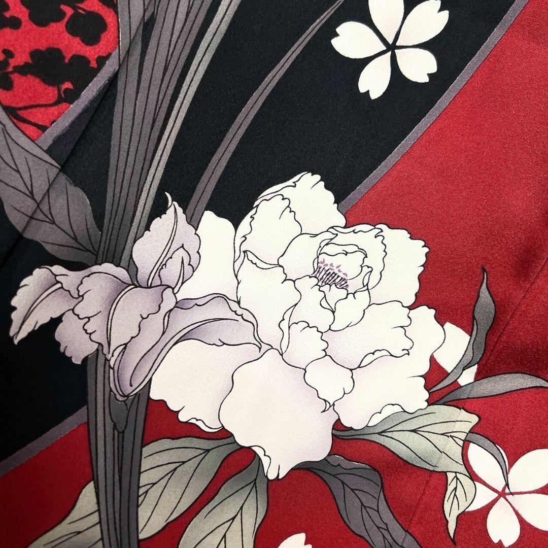 振袖 刺繍 金糸 菖蒲 牡丹 花影 着物 121b p ms