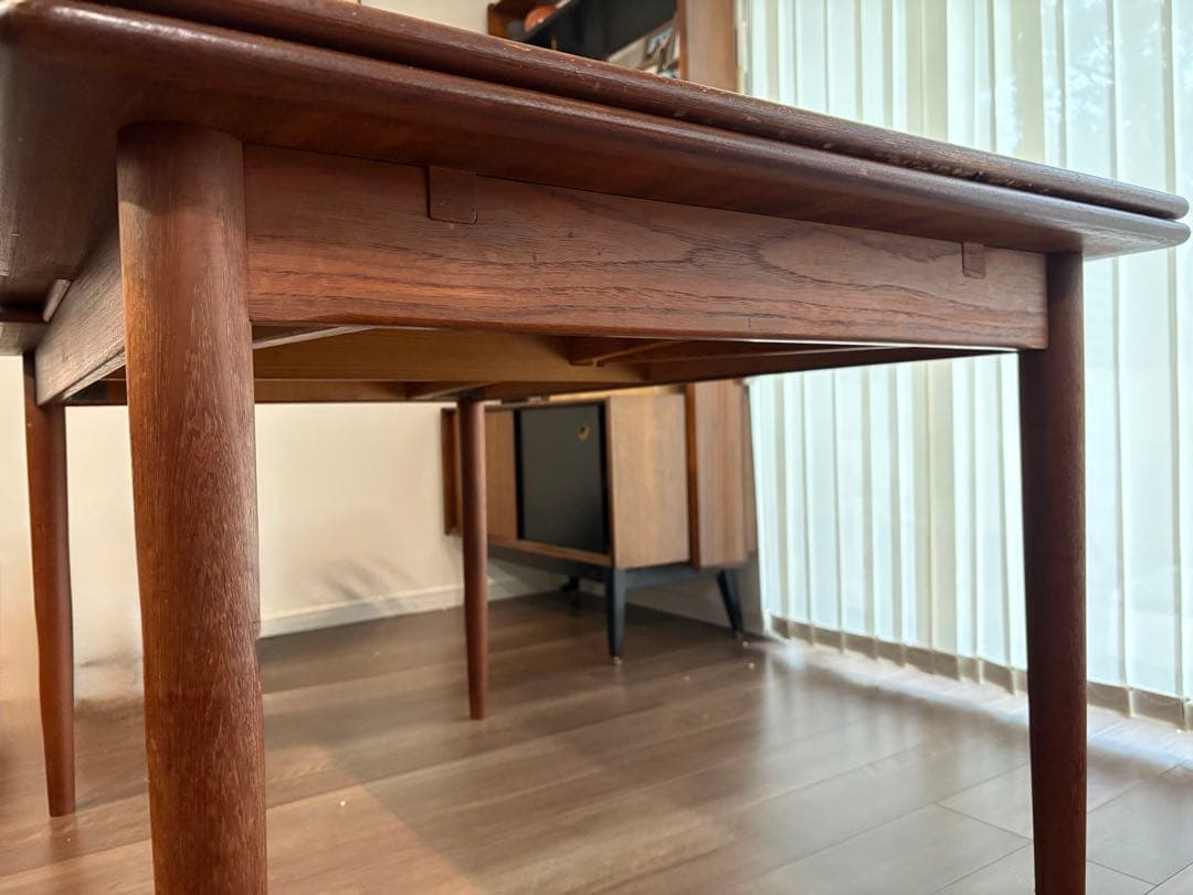 北欧 デンマーク エクステンションテーブル チーク材