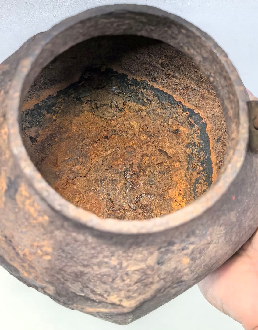 龍文堂鉄瓶 龍文堂造 六角 紅葉 桃 小鳥模様 アンティーク 希少 現状 中古