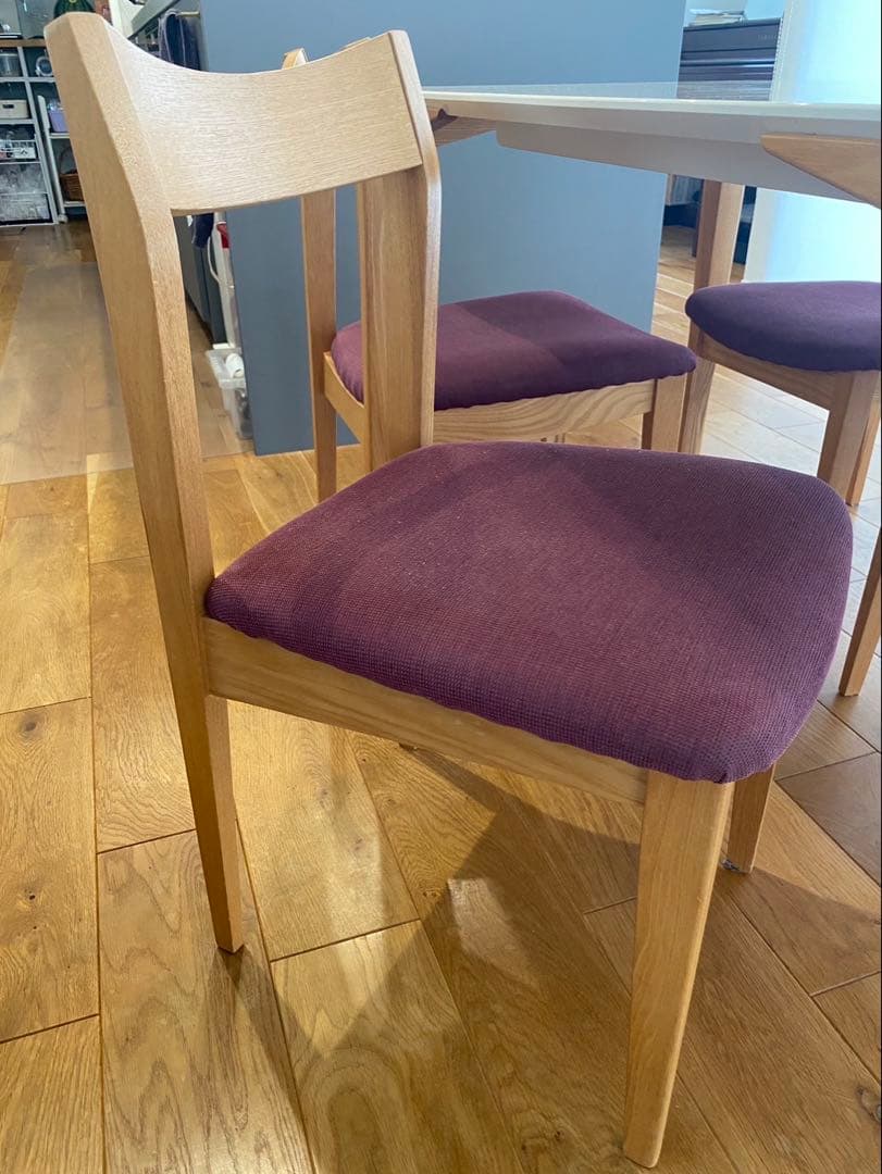 ふぃん【国産】ホワイトダイニングテーブルと椅子4脚セット