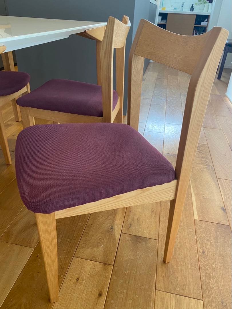 ふぃん【国産】ホワイトダイニングテーブルと椅子4脚セット