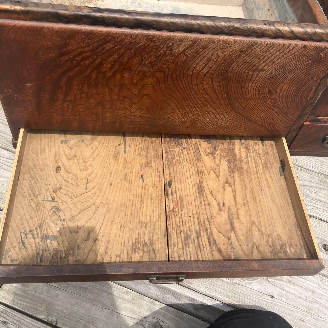 昭和レトロ 木製 長火鉢 4杯 引き出し収納付き 火鉢 囲炉裏 古家具