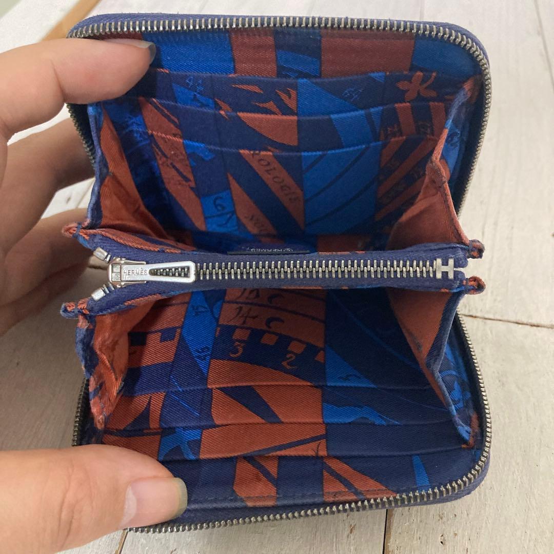 HERMES エルメス ケース アザップ シルクイン コンパクト ネイビー