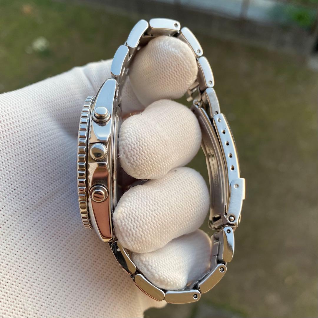 SEIKO クロノグラフ 100M クォーツ 腕時計 ブルー文字盤