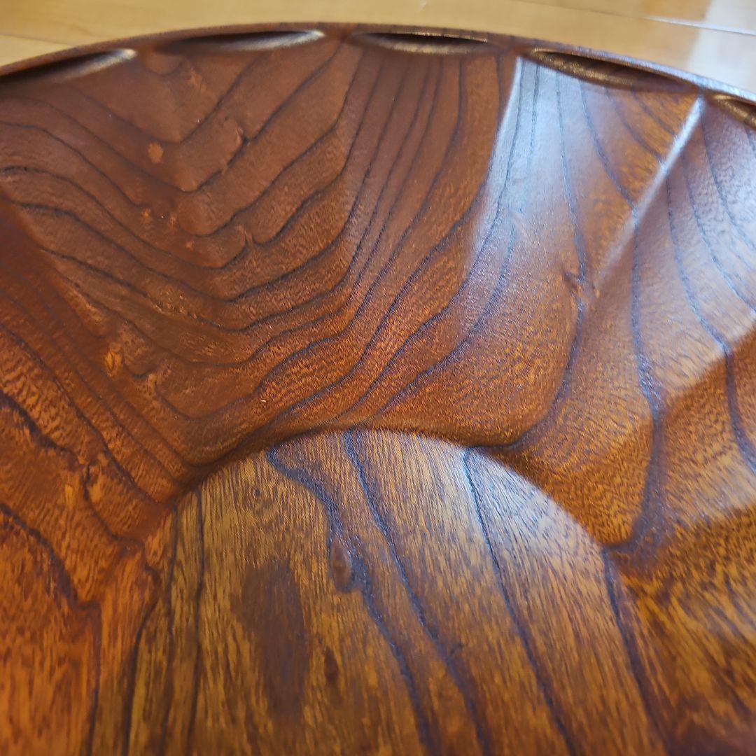 ふき漆　飾り盆40cm　木地挽き