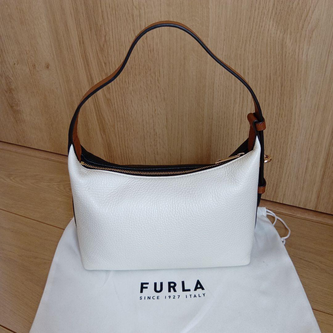 フルラ　バイカラー　ハンドバッグ